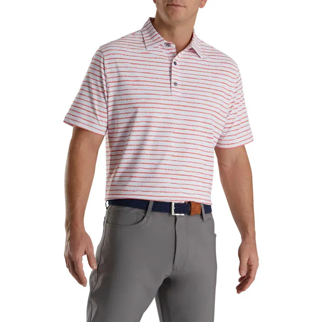 Footjoy Chalk Line Print Stretch Pique Self Collar - Image 6