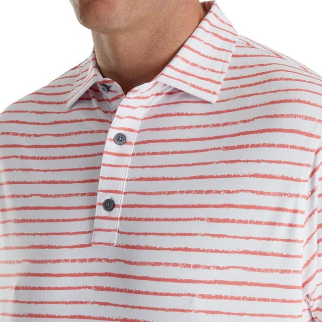 Footjoy Chalk Line Print Stretch Pique Self Collar - Image 8