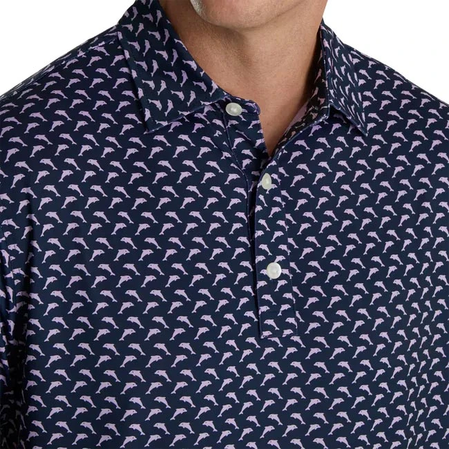Footjoy Lisle Leaping Dolphins Print Self Collar - Image 10
