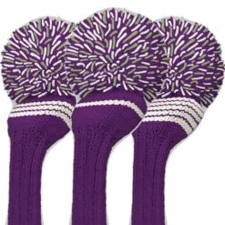 Jan Craig Purple White Meadow Stripe Headcover Set