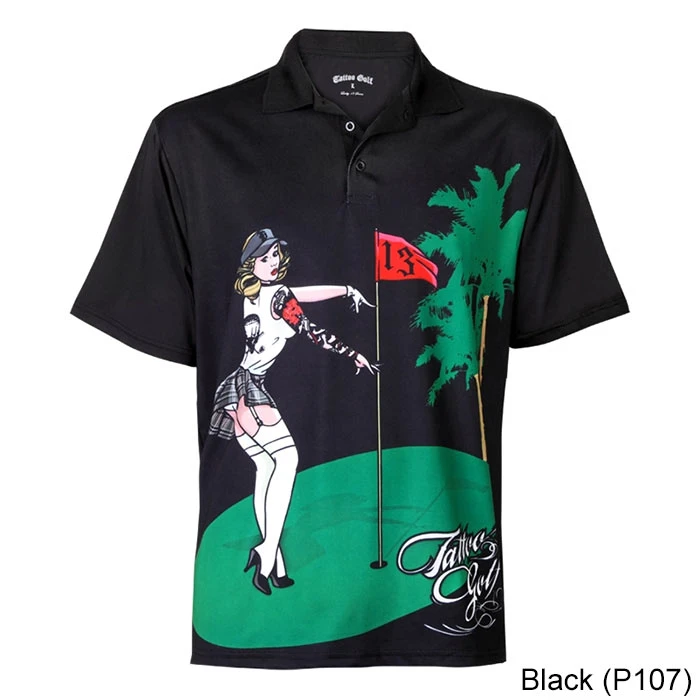 Tattoo Golf Pin High Performance Golf Shirts - Image 2